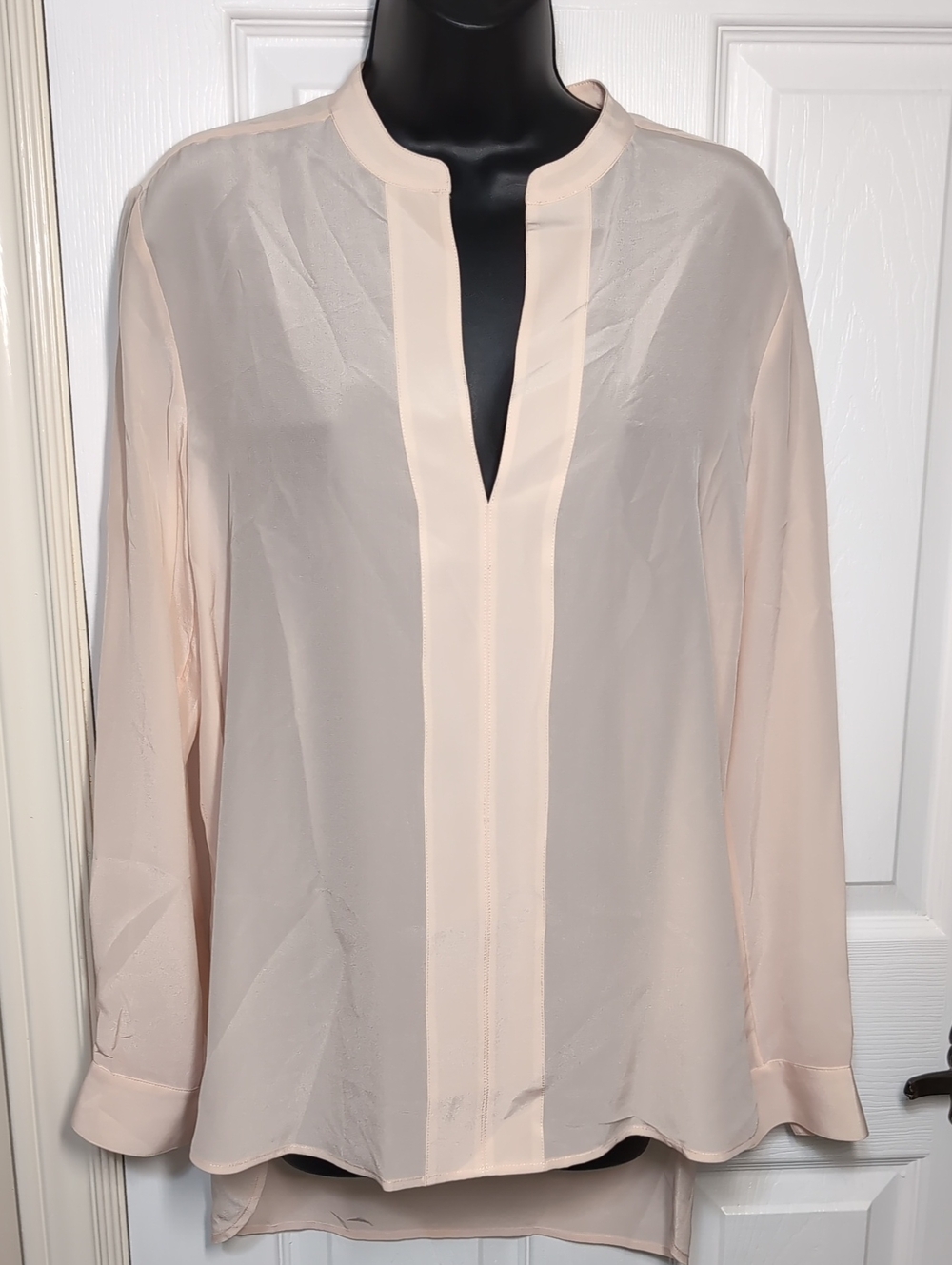 Banana Republic Sheer Silk Blouse Oversized Flowy Blush Peach Size Small